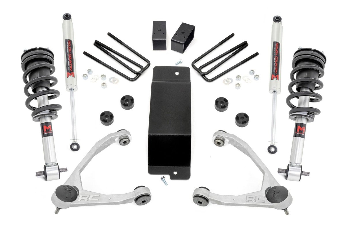 Chevrolet Silverado 1500 Suspension Lift Kit - Rough Country - 3.5 Inch Lift Kit | UCA | M1 Struts - '07-'13